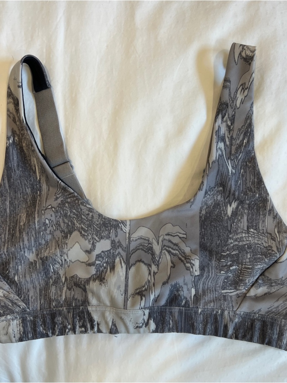 Lole Grey Marble-Print Sculpting Sports Bra